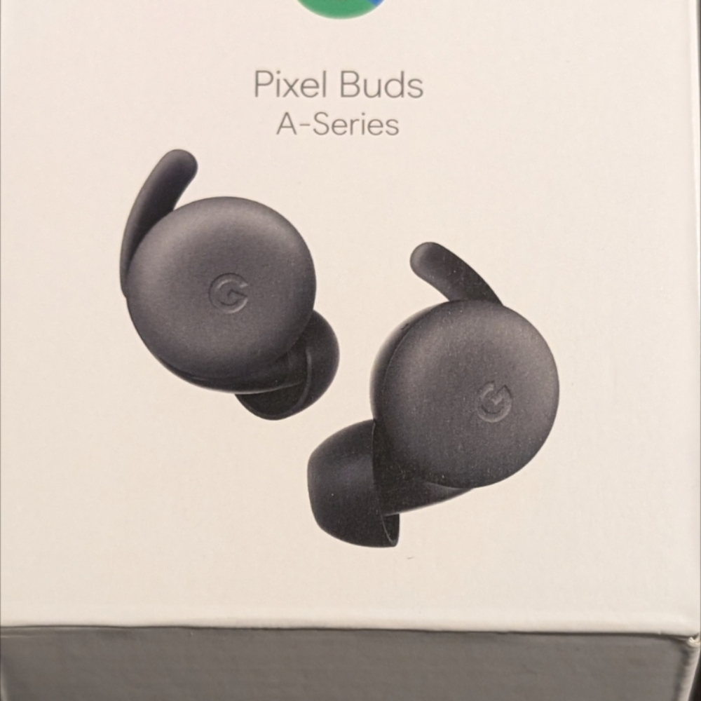 Google Series A- Black and White Earbud Headphones with Wireless Charging